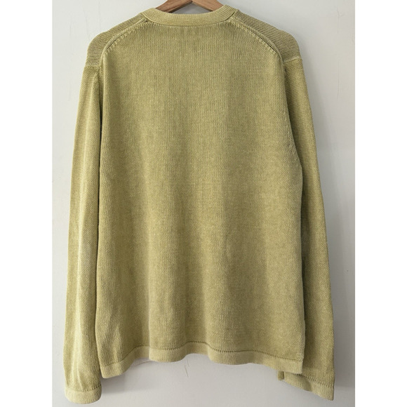CHICOS Design Sz M Linen Cotton V-Neck Sweater Pullover Light Green Relaxed VTG - Picture 3 of 10